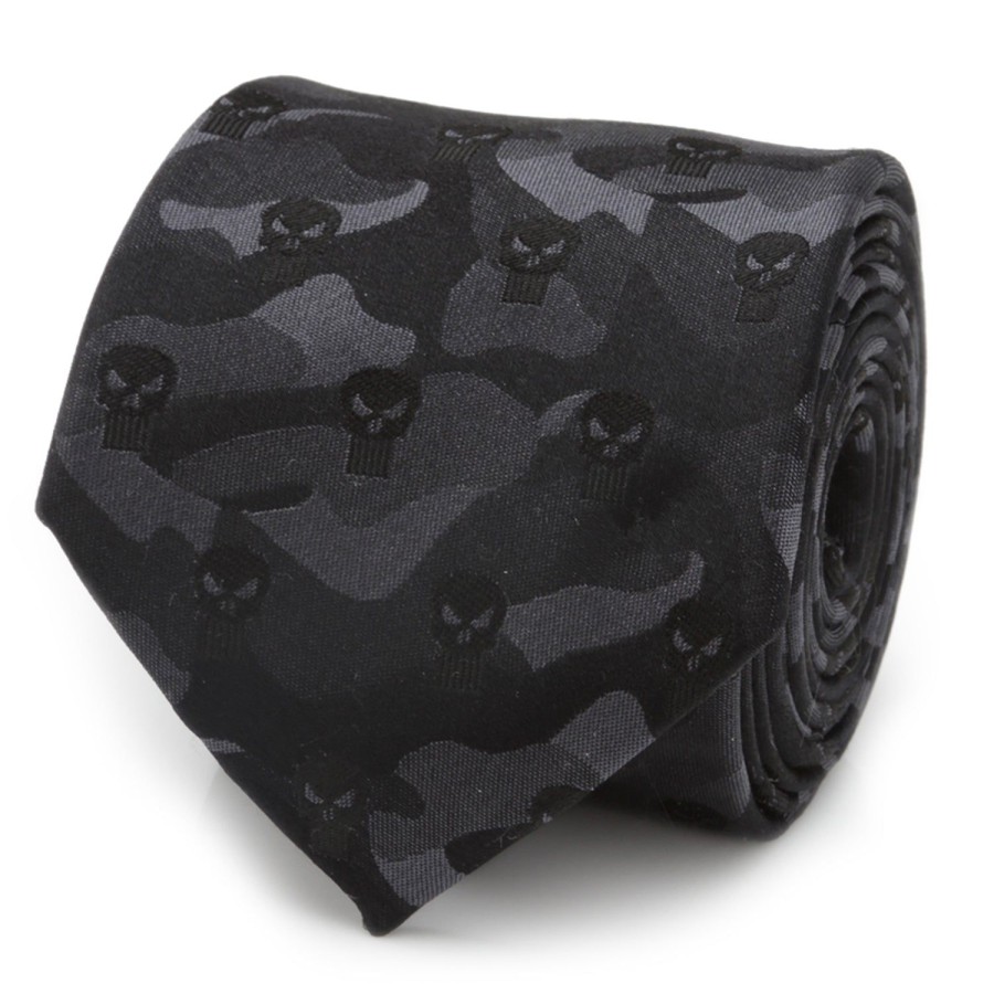 Marvel The Punisher Camo Black Silk Men'S Tie | Marvel Ties