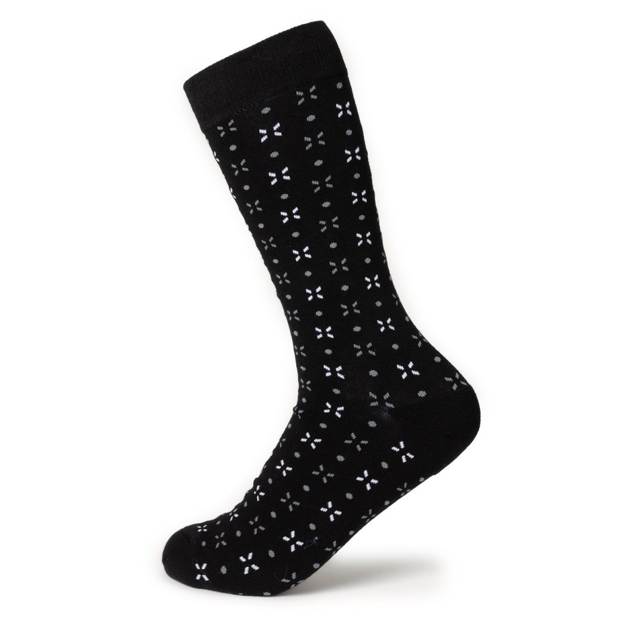 Ox and Bull Trading Co. Dot Patterned Black Men'S Socks | Socks