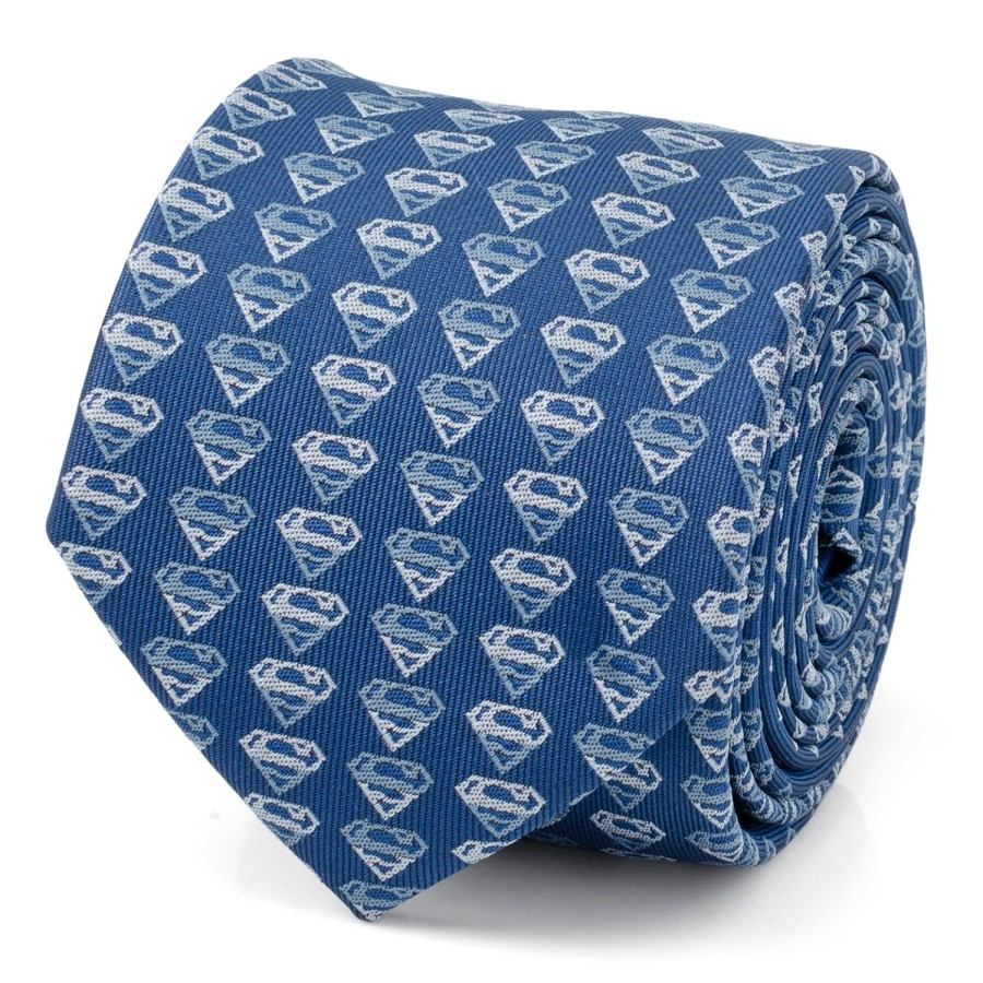 DC Comics Superman Shield Multi Blue Men'S Tie | Dc Comics Ties