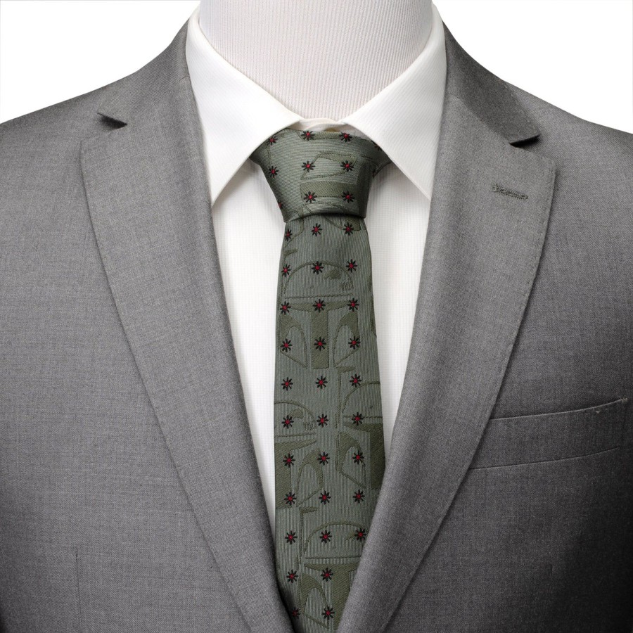 Star Wars Boba Fett Green Motif Men'S Tie | Star Wars Ties