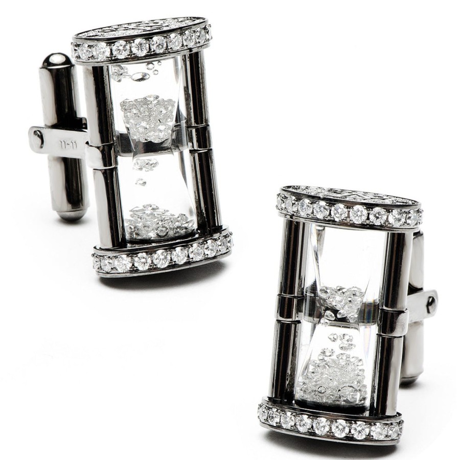 Jacob & Co. Gunmetal Diamond Hourglass Cufflinks | Classic Cufflinks