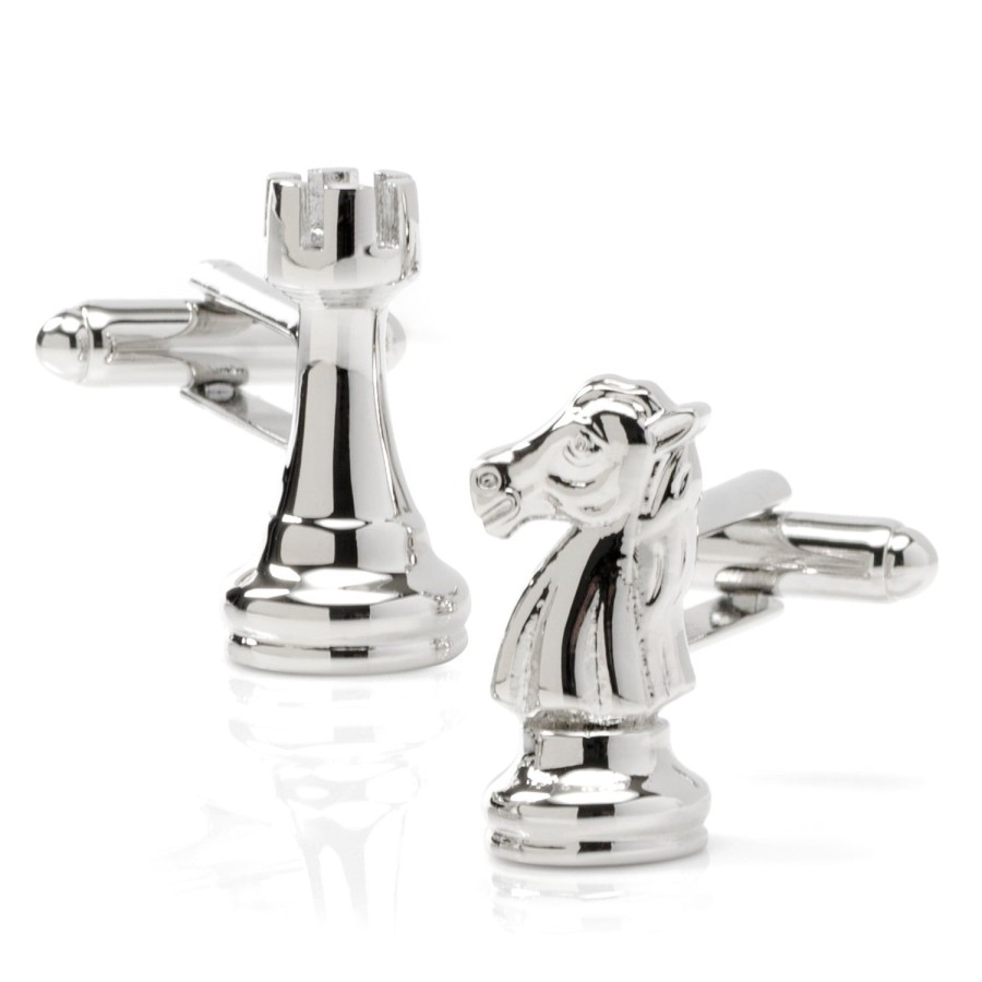 Ox and Bull Trading Co. Knight And Rook Chess Piece Cufflinks | Classic Cufflinks