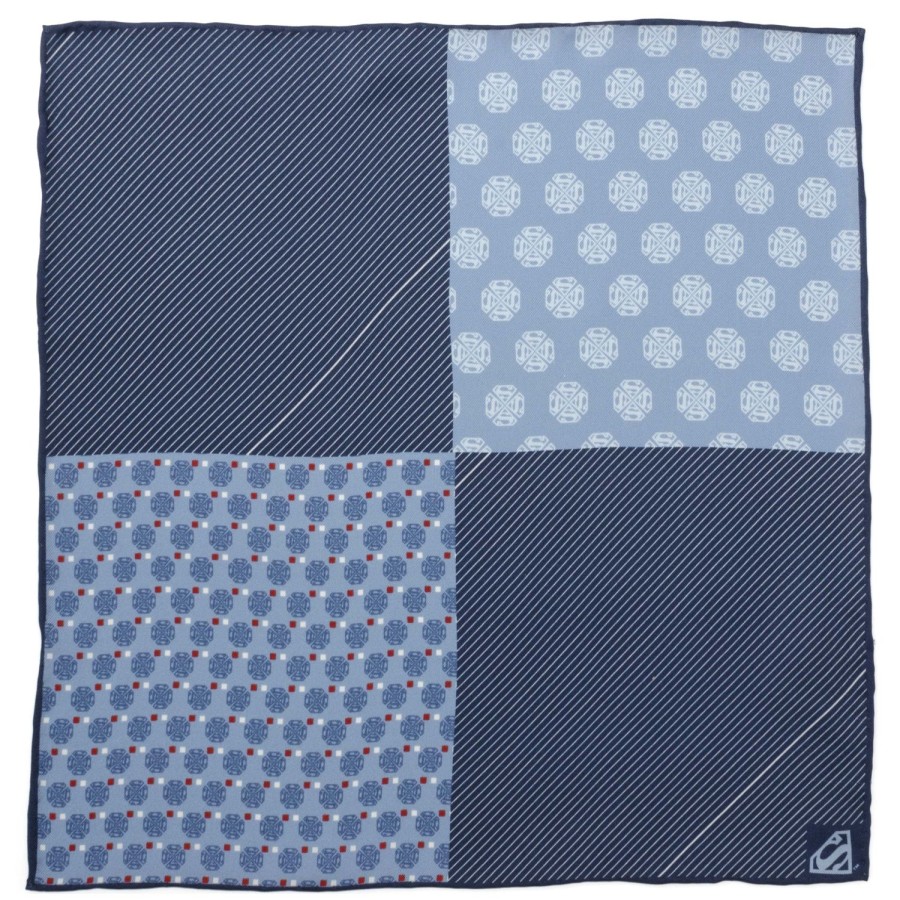 DC Comics Superman Multi Motif Blue Pocket Square | Pocket Squares