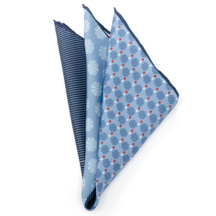 DC Comics Superman Multi Motif Blue Pocket Square | Pocket Squares