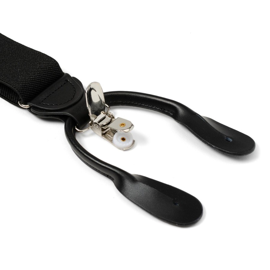 Ox and Bull Trading Co. Black Clip/Button Suspenders | Leather Goods