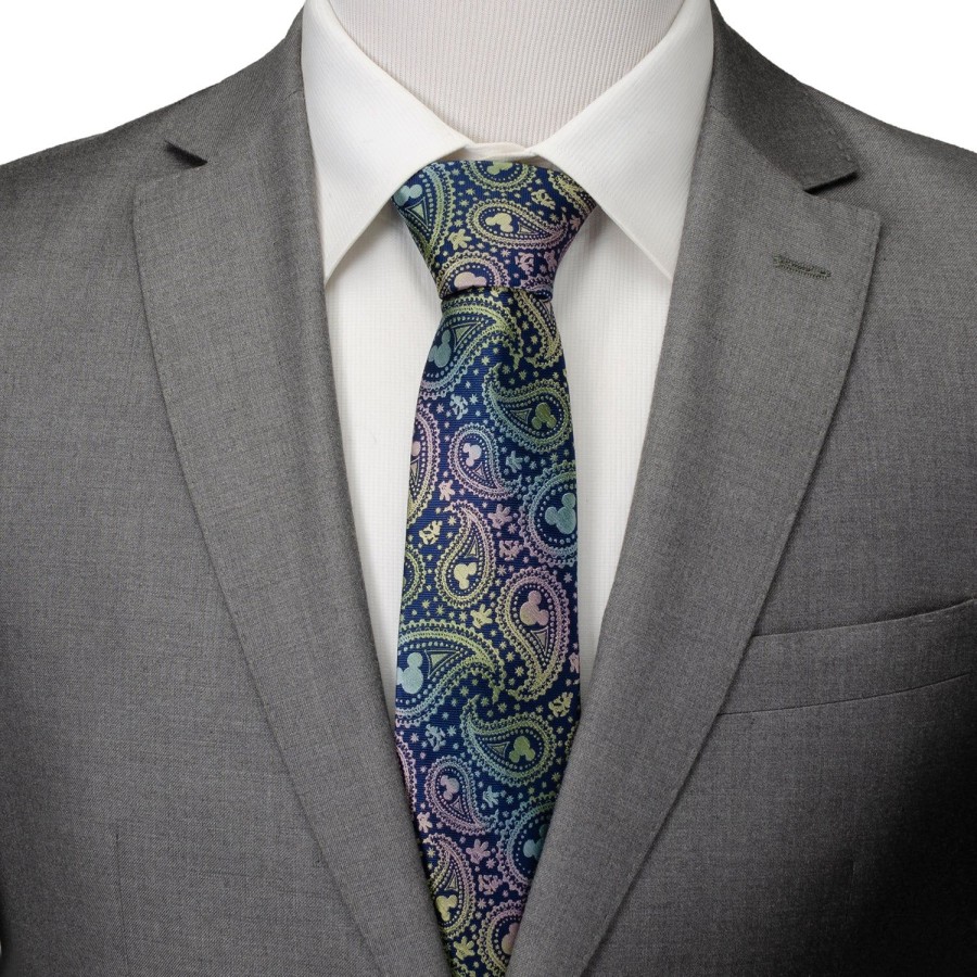 Disney Mickey Silhouette Iridescent Navy Tie | Disney Ties