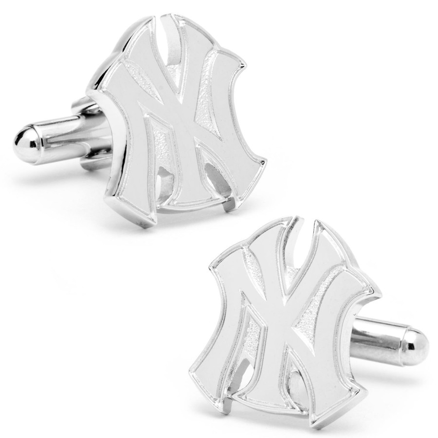 MLB Silver New York Yankees Logo Cufflinks | Sports Cufflinks