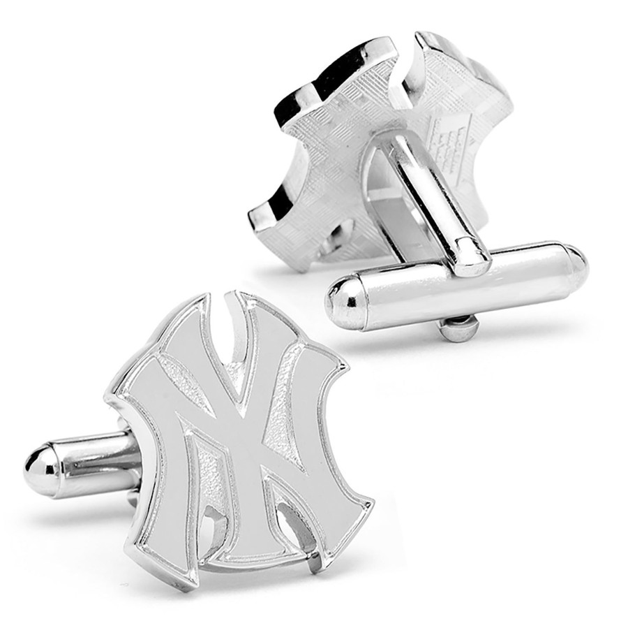 MLB Silver New York Yankees Logo Cufflinks | Sports Cufflinks