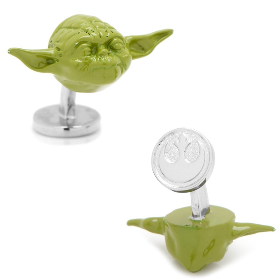 Star Wars 3D Green Yoda Head Cufflinks | Movies & Characters Cufflinks