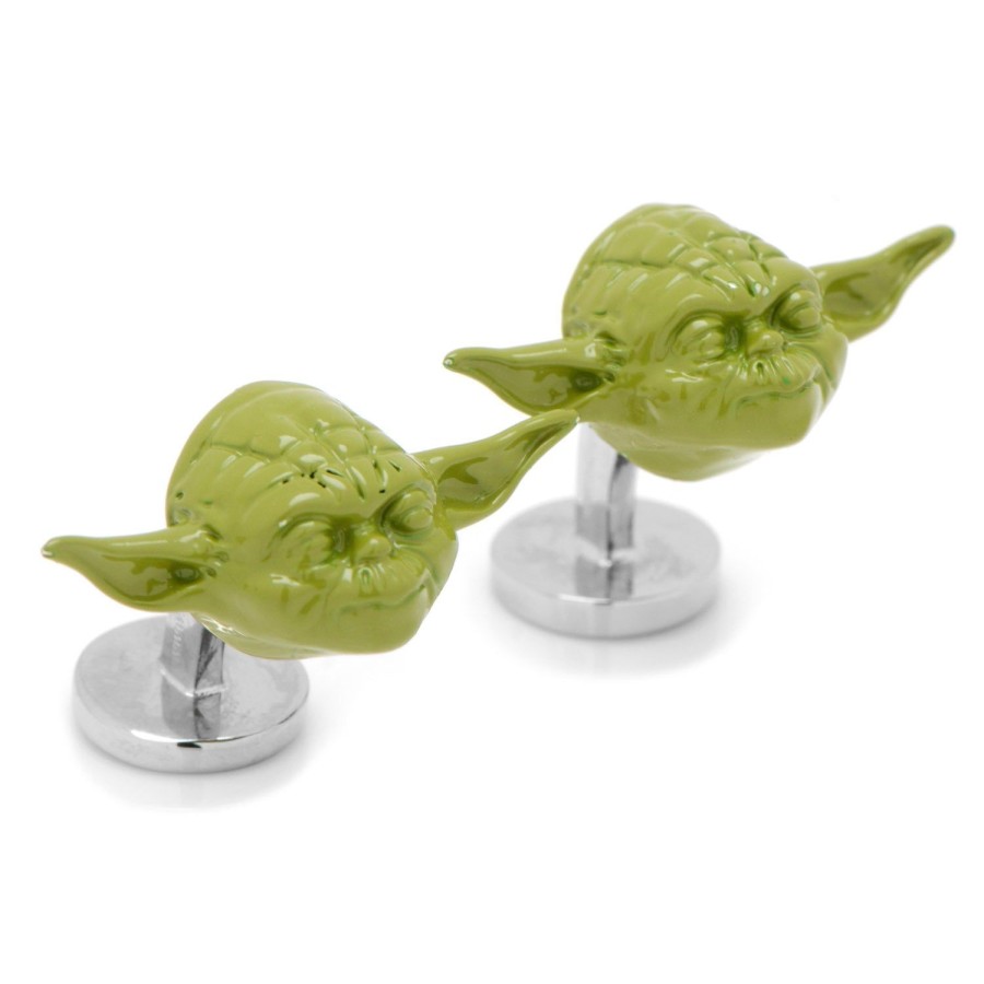 Star Wars 3D Green Yoda Head Cufflinks | Movies & Characters Cufflinks