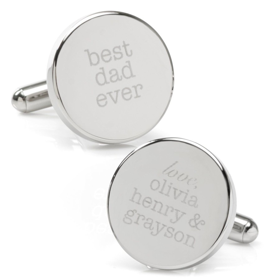 Ox and Bull Trading Co. Best Dad Ever Engravable Cufflinks | Classic Cufflinks