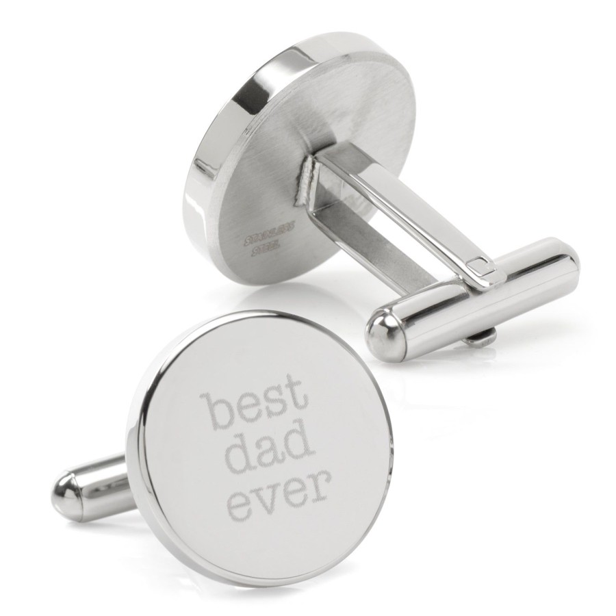 Ox and Bull Trading Co. Best Dad Ever Engravable Cufflinks | Classic Cufflinks