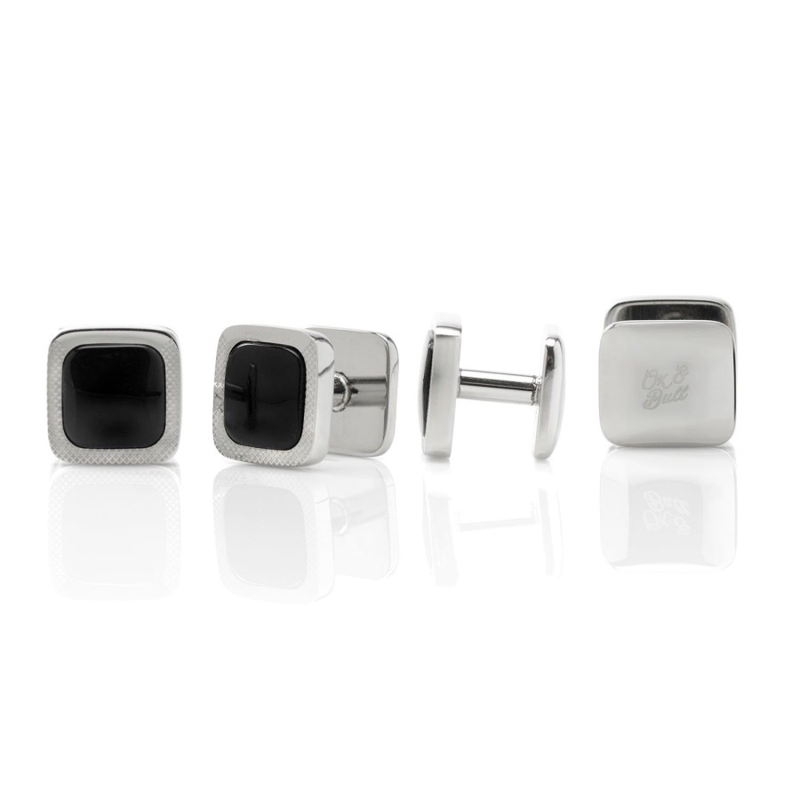 Ox and Bull Trading Co. Onyx Cushion Stainless Steel Stud Set | Stud Sets