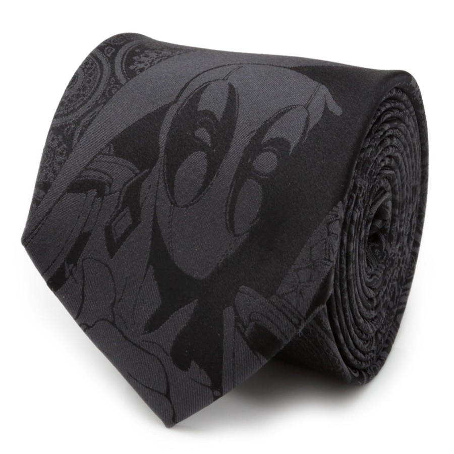 Marvel Deadpool Hidden Paisley Black Silk Men'S Tie | Marvel Ties