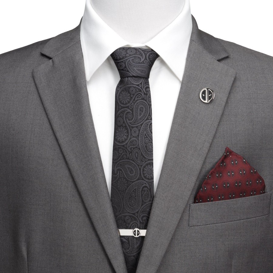 Marvel Deadpool Hidden Paisley Black Silk Men'S Tie | Marvel Ties