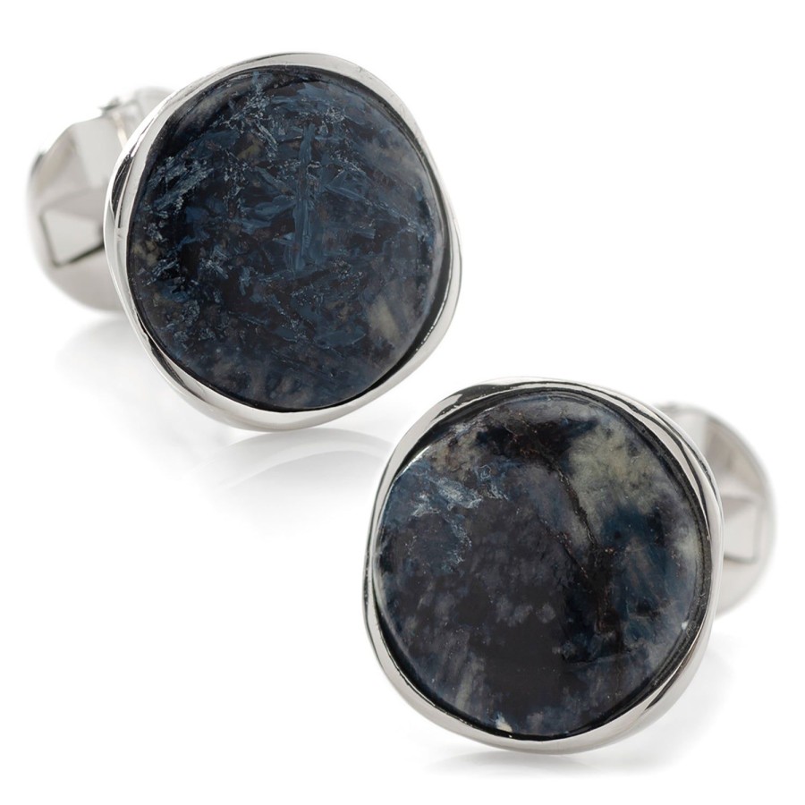 Ox and Bull Trading Co. Sterling Silver Classic Formal Pietersite Cufflinks | Classic Cufflinks