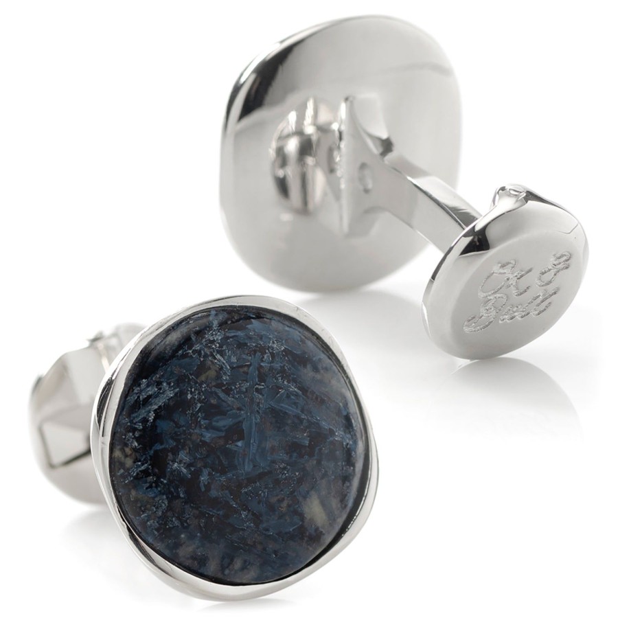 Ox and Bull Trading Co. Sterling Silver Classic Formal Pietersite Cufflinks | Classic Cufflinks