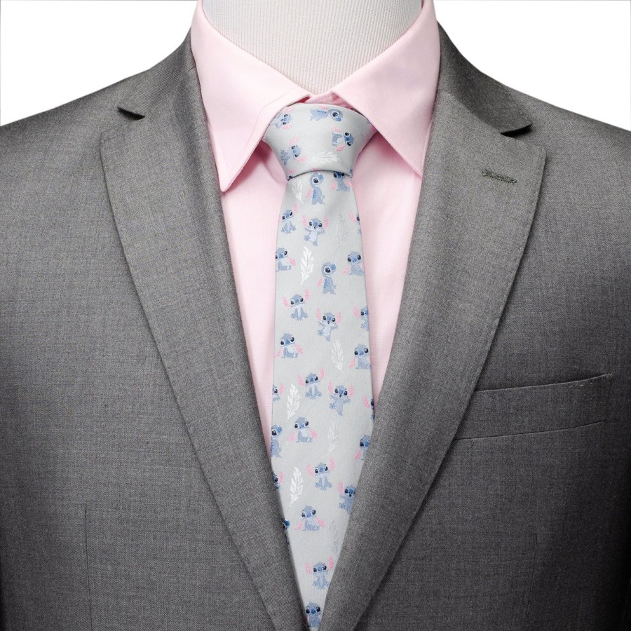 Disney Stitch Gray Men'S Tie | Disney Ties