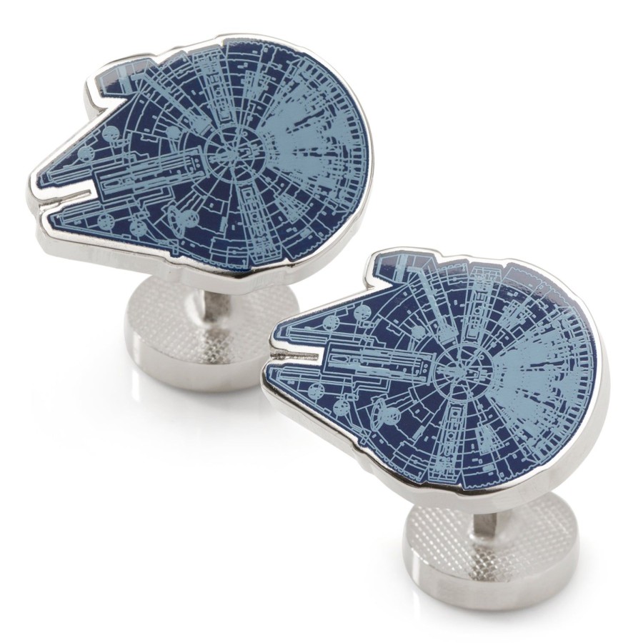 Star Wars Millennium Falcon Blueprint Blue Cufflinks | Movies & Characters Cufflinks