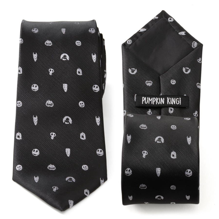 Disney Nightmare Before Christmas Black Gray Men'S Tie | Disney Ties