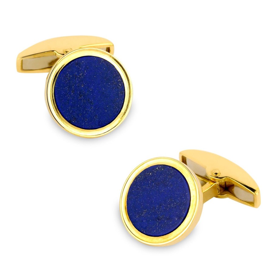 Deakin & Francis 18K Gold Cufflinks With Lapis Lasuli Inlay | Classic Cufflinks