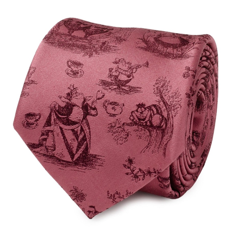 Disney Alice In Wonderland Dusty Red Men'S Tie | Disney Ties