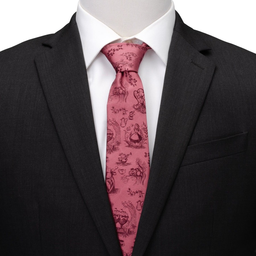 Disney Alice In Wonderland Dusty Red Men'S Tie | Disney Ties