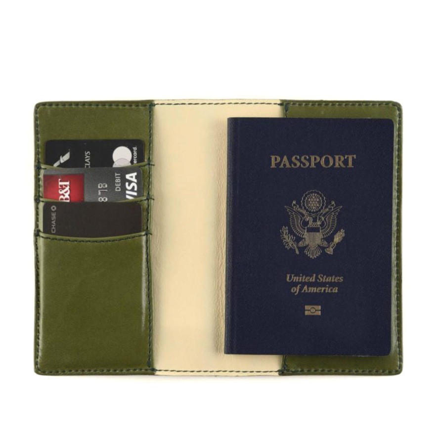 Moore & Giles Passport Wallet In Sour Apple | Leather Goods