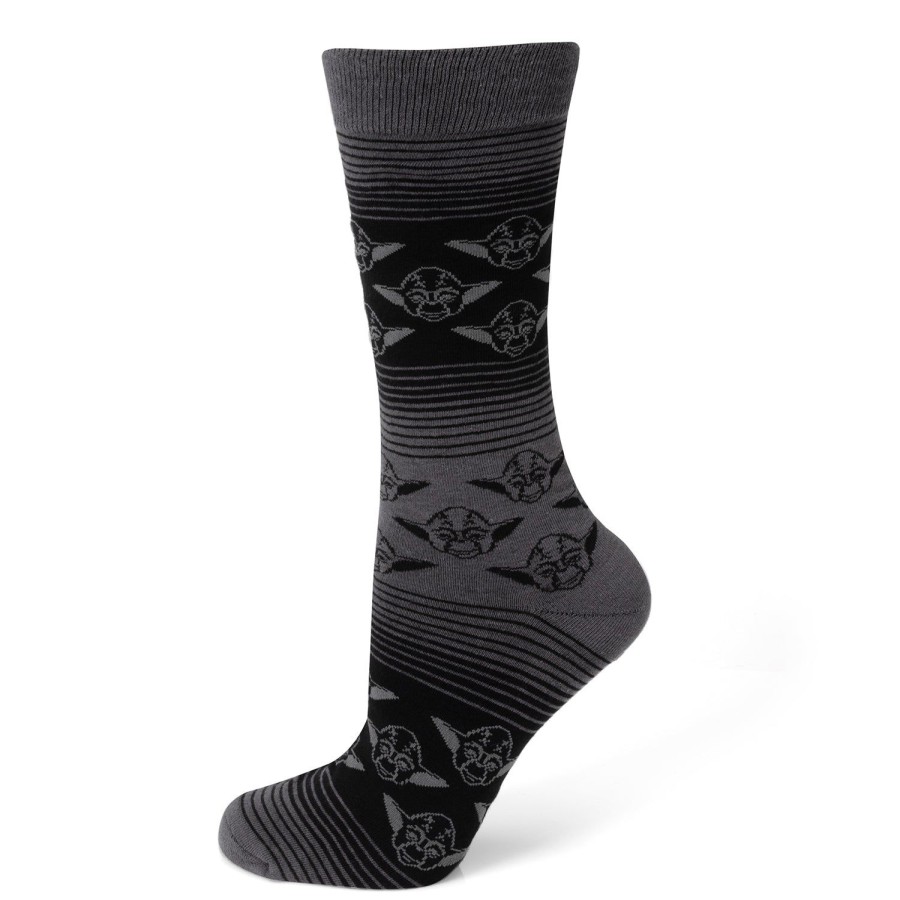 Star Wars Yoda Black Charcoal Ombre Stripe Socks | Socks