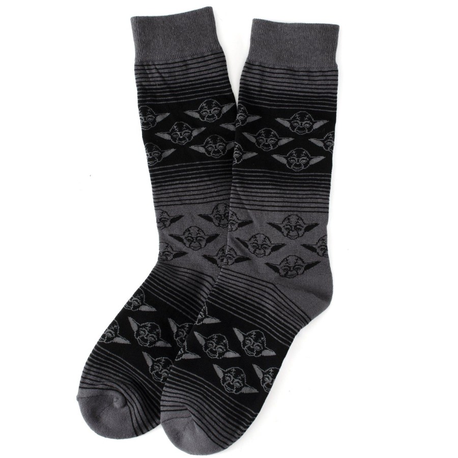 Star Wars Yoda Black Charcoal Ombre Stripe Socks | Socks