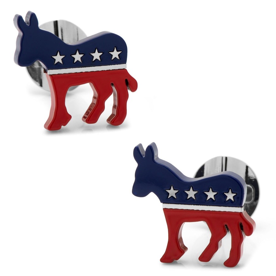 Ox and Bull Trading Co. Stainless Steel Democratic Donkey Cufflinks | Classic Cufflinks