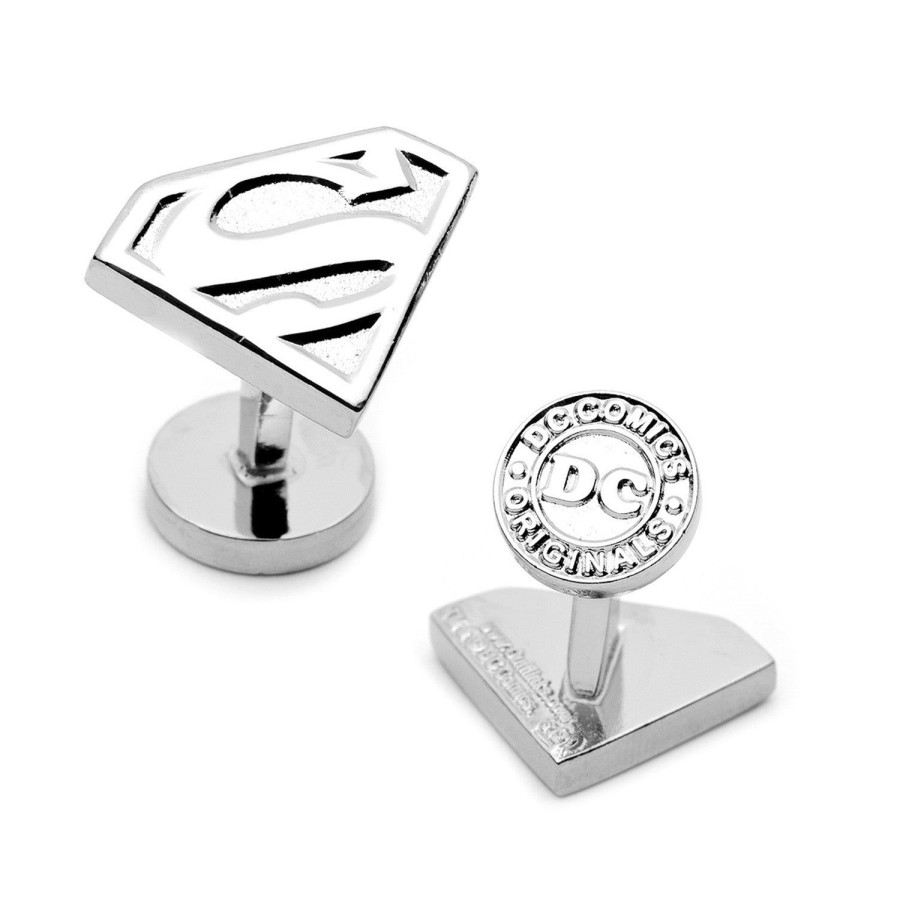 DC Comics Silver Superman Shield Cufflinks | Movies & Characters Cufflinks