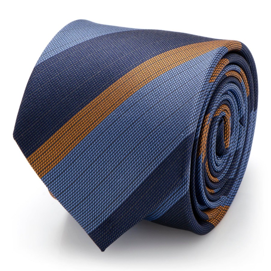 Ox and Bull Trading Co. The Andrew Tie (Blue Orange Stripe Men'S Tie) | Classic Ties