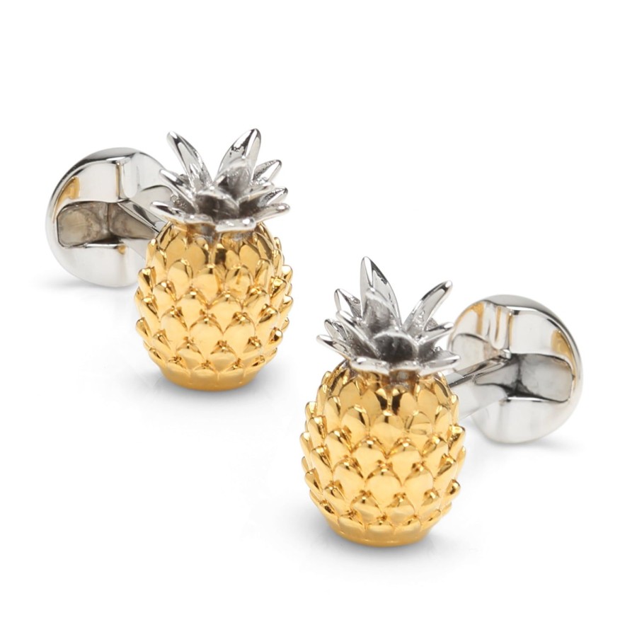 Ox and Bull Trading Co. Pineapple 3D Cufflinks | Classic Cufflinks