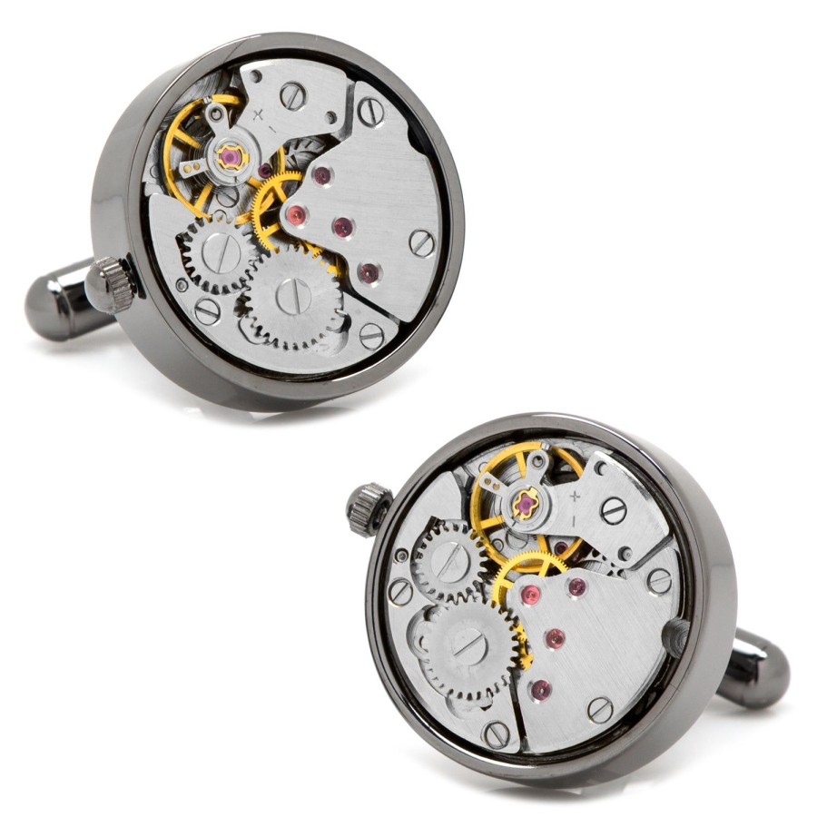 Ox and Bull Trading Co. Gunmetal Watch Movement Cufflinks | Classic Cufflinks