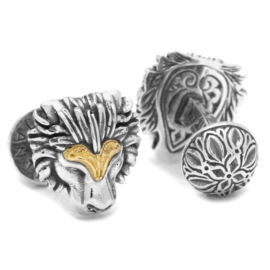 Konstantino Sterling Silver & 18K Gold Lion Cufflinks | Classic Cufflinks