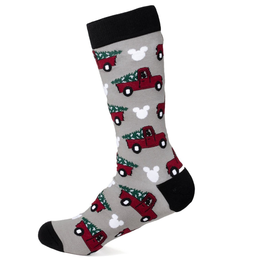 Disney Mickey Silhouette Holiday Truck Gray Socks | Socks