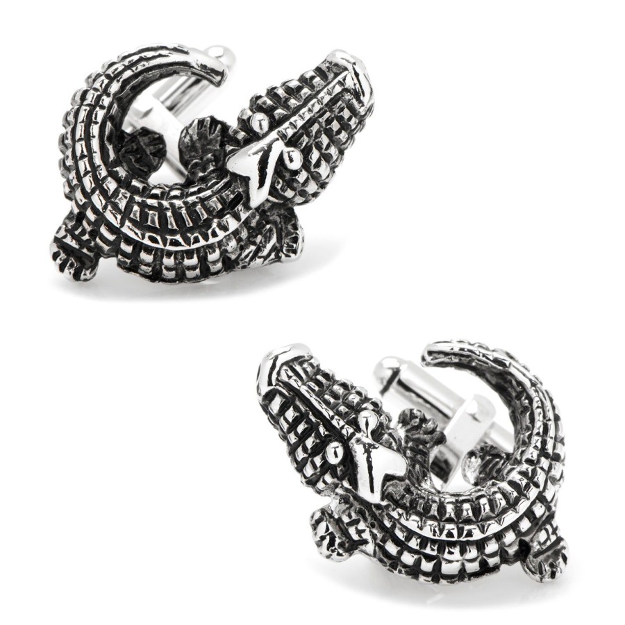 JJ Weston Antiqued Gator Cuffinks | Classic Cufflinks