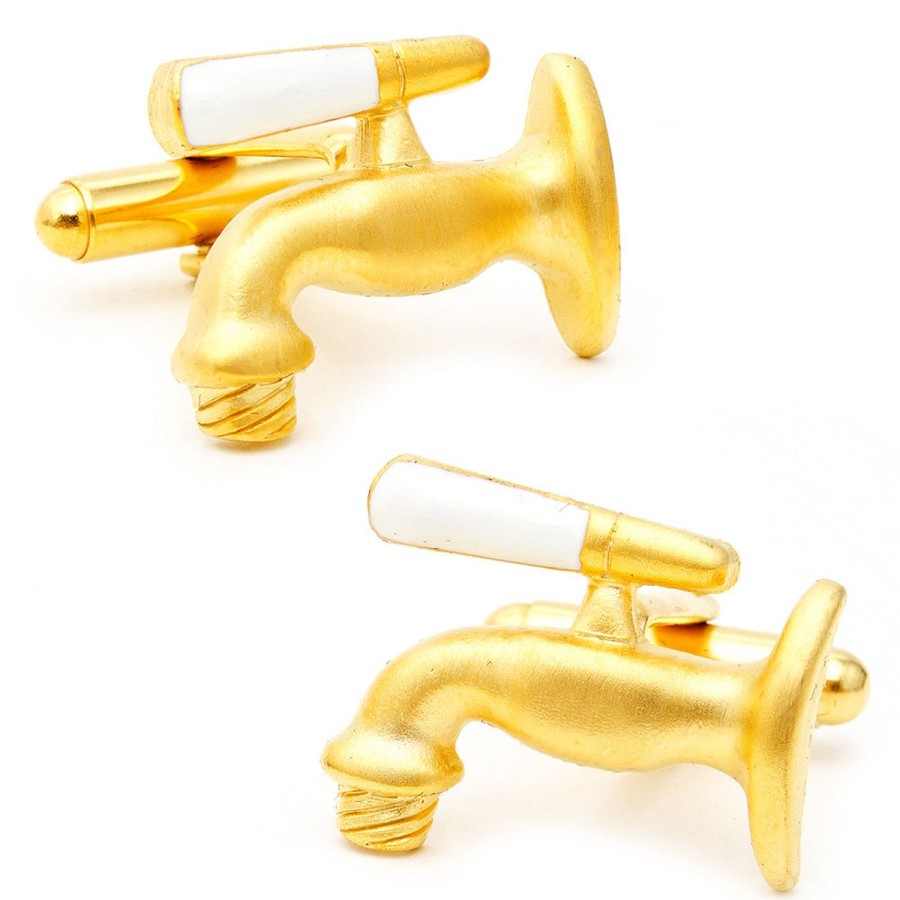 JJ Weston Matte Gold Beer Tap Cufflinks | Classic Cufflinks