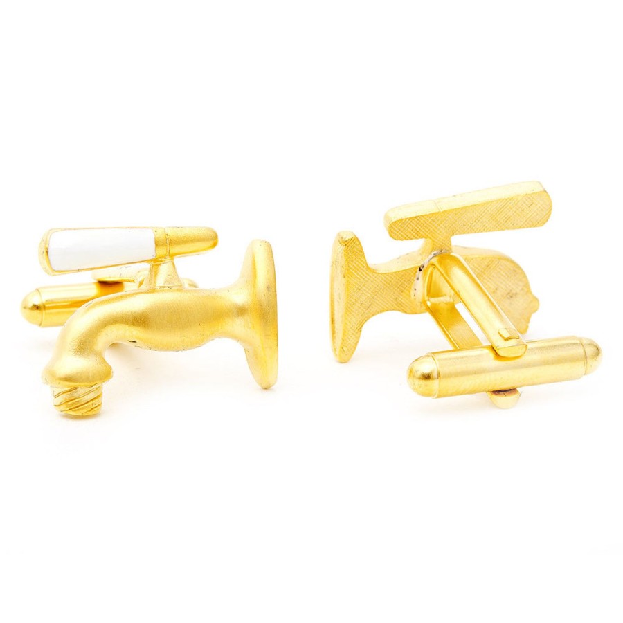 JJ Weston Matte Gold Beer Tap Cufflinks | Classic Cufflinks