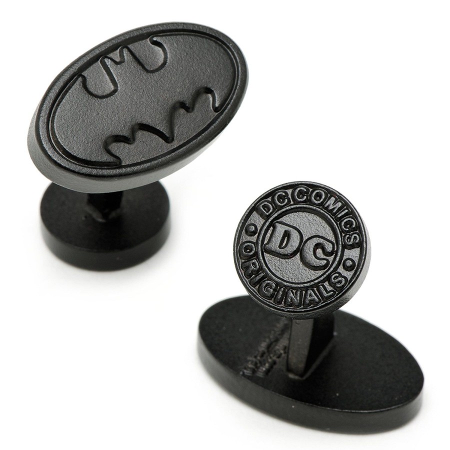 DC Comics Satin Black Batman Logo Cufflinks | Movies & Characters Cufflinks