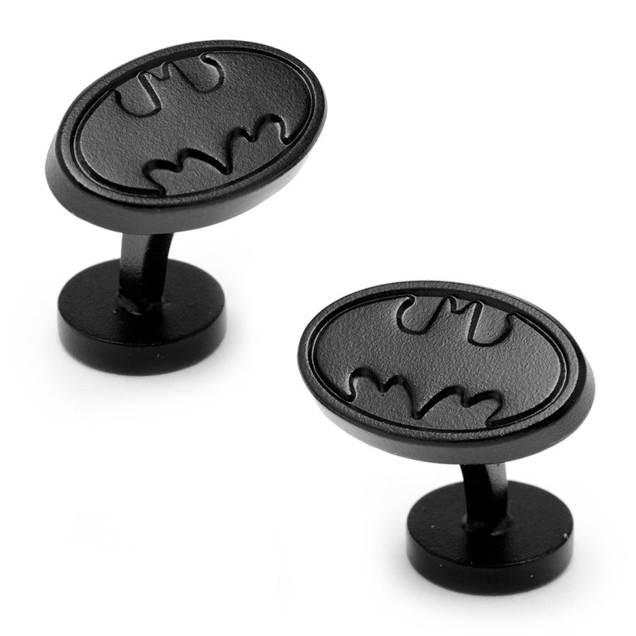 DC Comics Satin Black Batman Logo Cufflinks | Movies & Characters Cufflinks