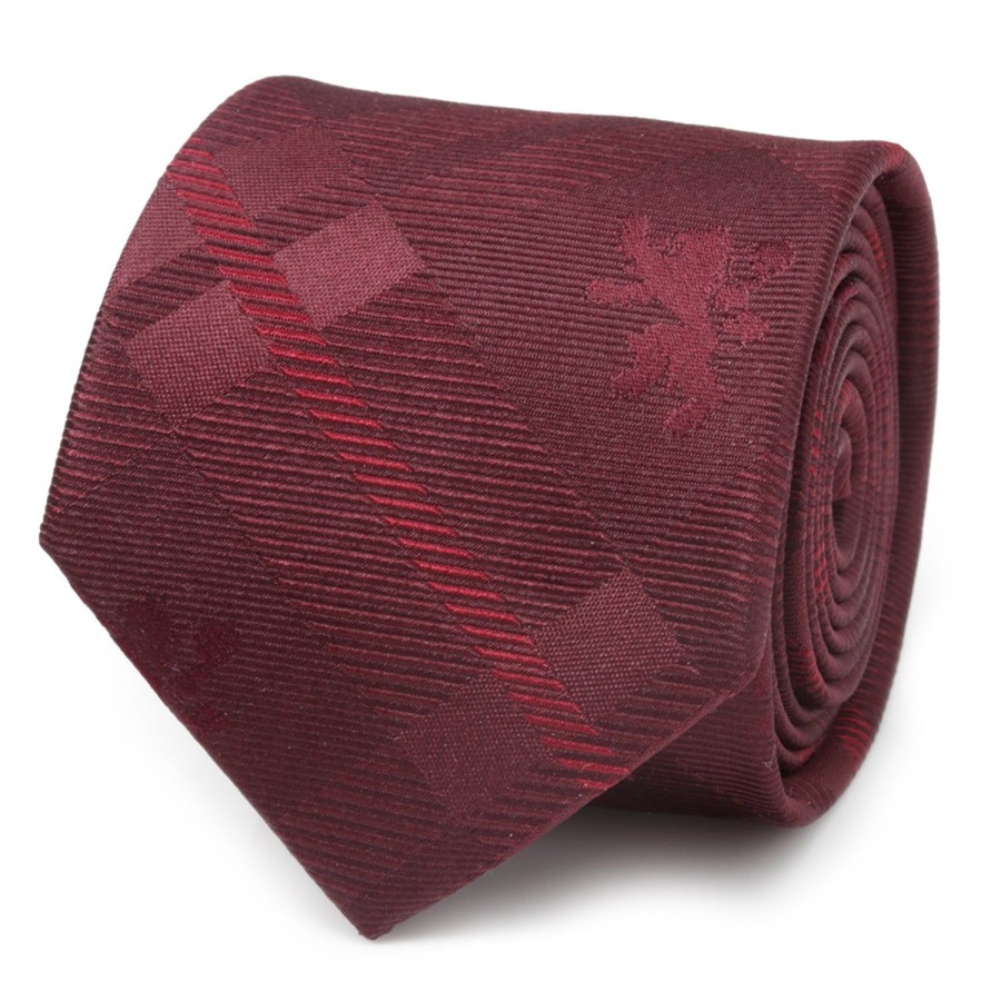 Game of Thrones Lannister Lion Red Plaid Silk Men'S Tie | Game Of Thrones Ties