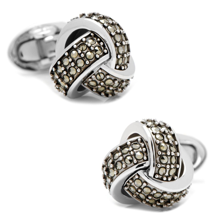 Jan Leslie Classic Knot With Marcasite Pave Cufflinks | Classic Cufflinks