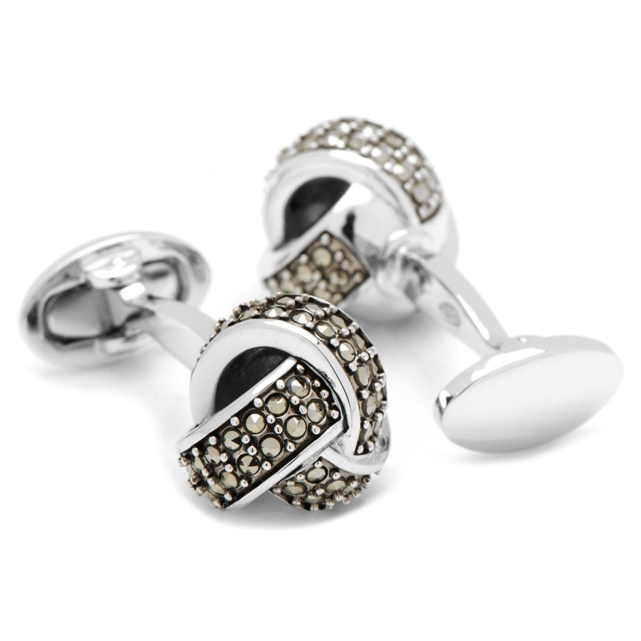 Jan Leslie Classic Knot With Marcasite Pave Cufflinks | Classic Cufflinks