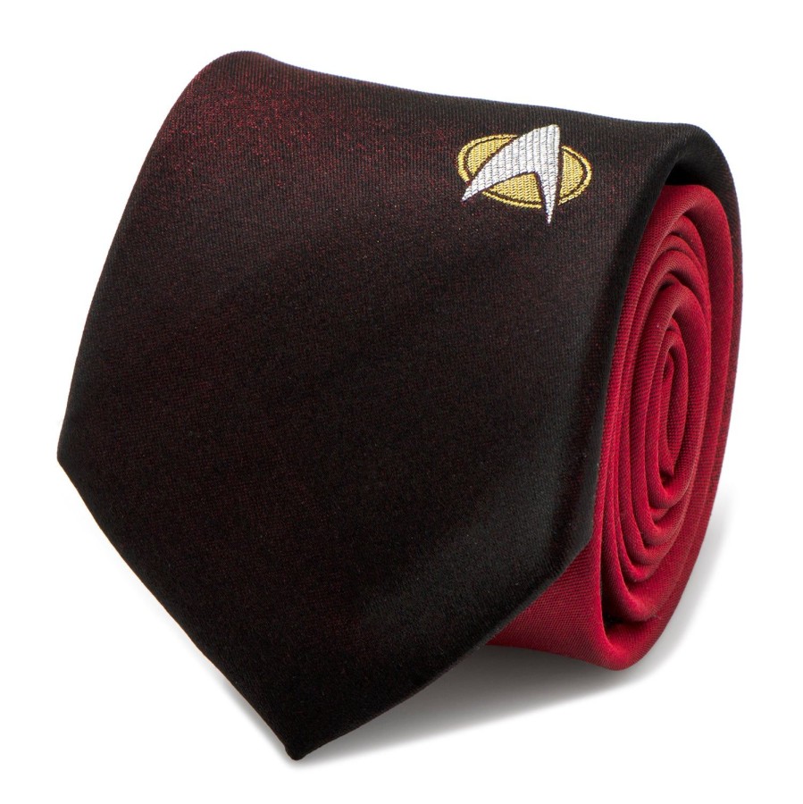 Star Trek Tng Shield Red Ombre Men'S Tie | Star Trek Ties