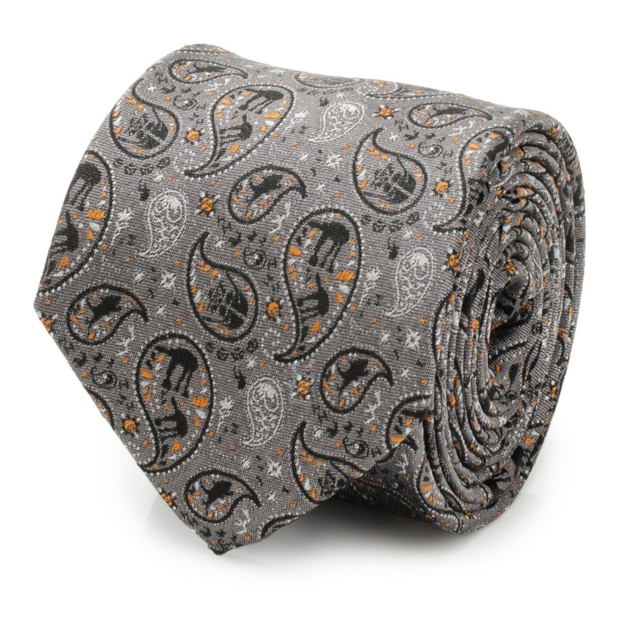 Star Wars Hoth Battle Paisley Gray Men'S Tie | Star Wars Ties