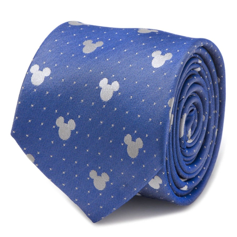 Disney Mickey Mouse Blue Pin Dot Men'S Tie | Disney Ties