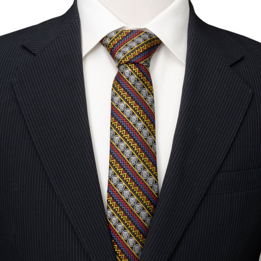 Marvel Black Panther Tribal Stripe Men'S Tie | Marvel Ties