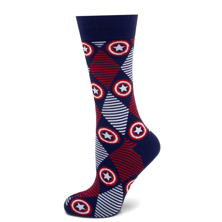 Marvel Captain America Navy Argyle Stripe Socks | Socks